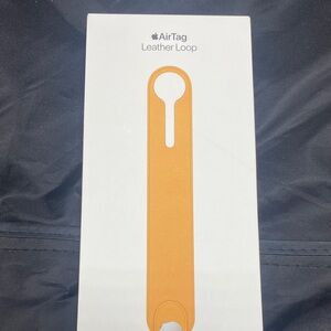 Apple AirTag Leather Loop in Bright Orange